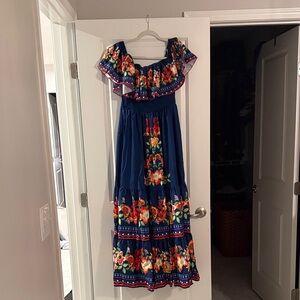 Floral Blue Maxi Dress